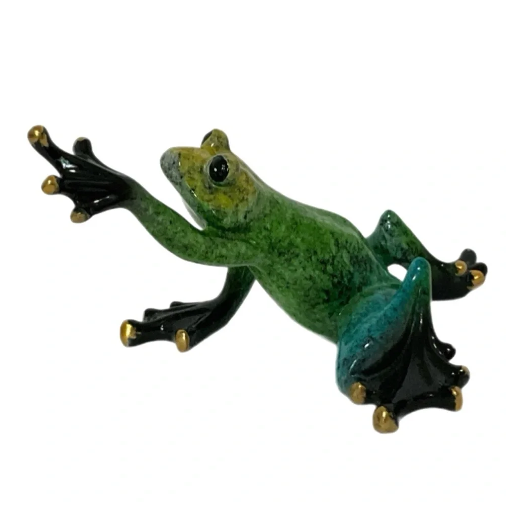 Frog - Green, Blue & Yellow with Gold Fingertips - “Froggie Went A-Courtin’”